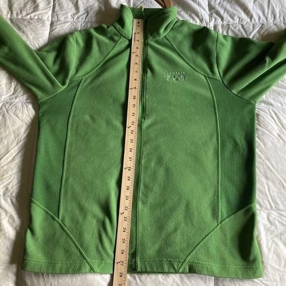 Mountain Hardwear Men's Large Quarter-Zip Fleece LS Pullover Bright Green GORP - Picture 10 of 15